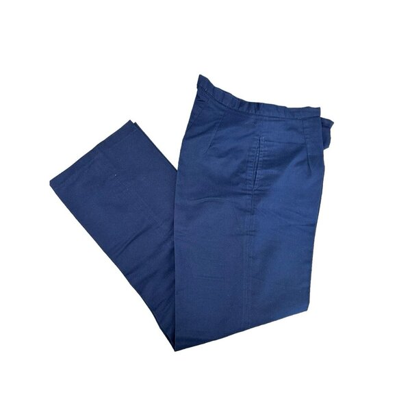 Vintage Permanent Press High Waisted Side Zip Ladies Navy Blue, Side Pocket - Picture 14 of 15